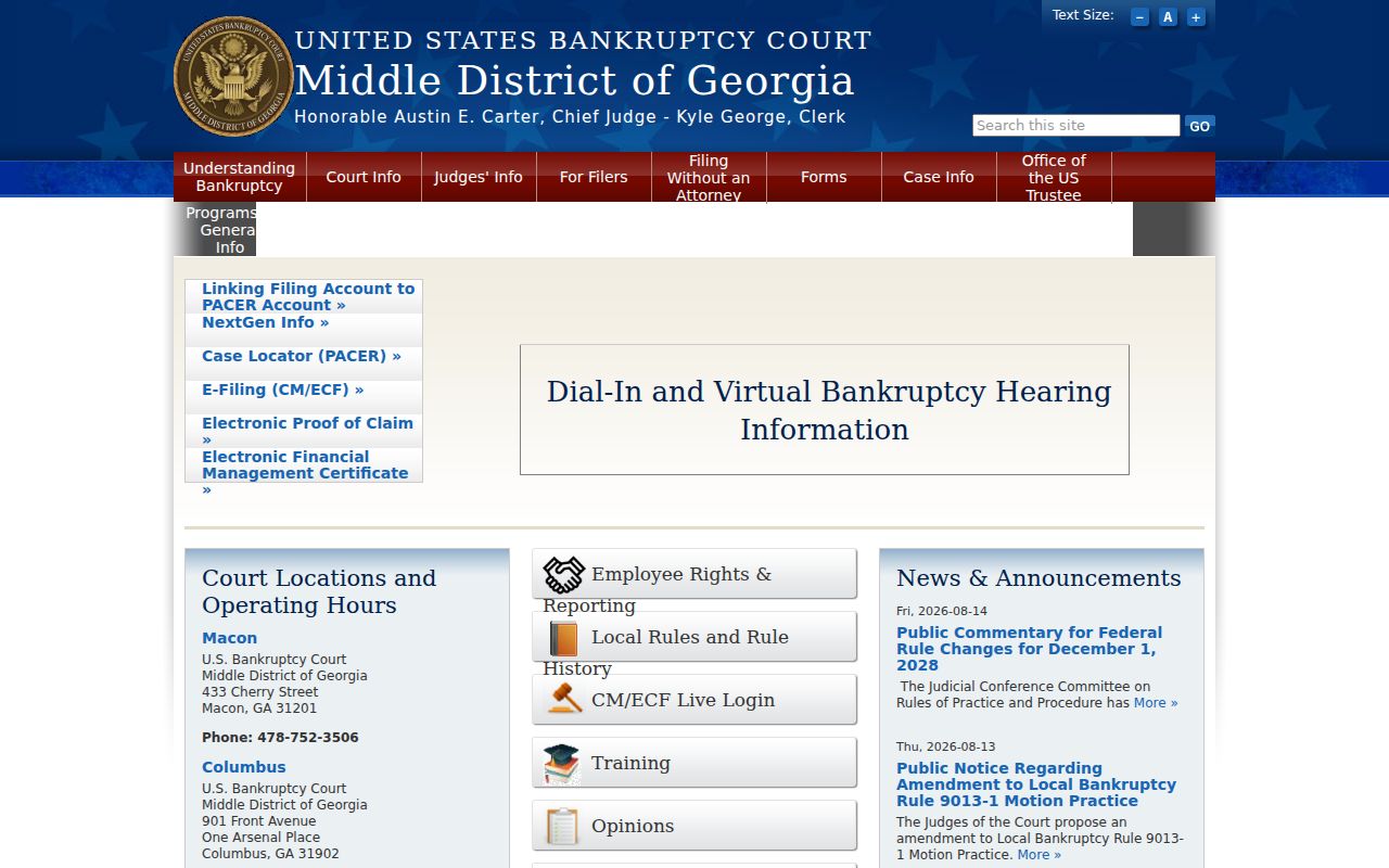 Middle District of Georgia Bankruptcy Court